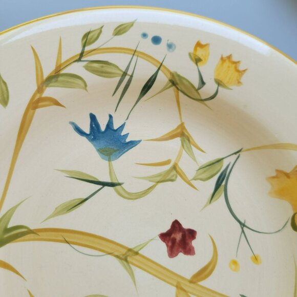 American Simplicity Floral Salad Plate Set of 2, Stoneware, Beige with Vines - Picture 6 of 11